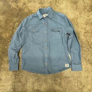 Weatherproof Vintage Workwear Blue Long Sleeve Button-Up Shirt Men's Large